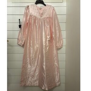Fundamentals Pink Satin Lace Nightgown Robe Nightie Sleepwear‎ Womens XS